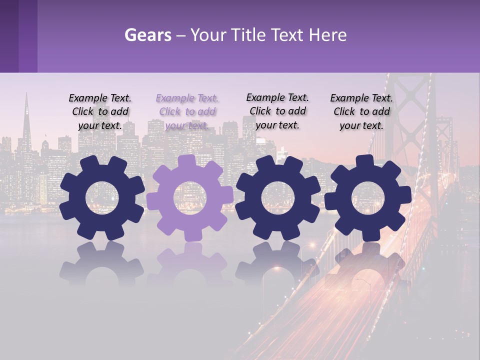 A Bridge Over A Body Of Water With A City In The Background PowerPoint Template