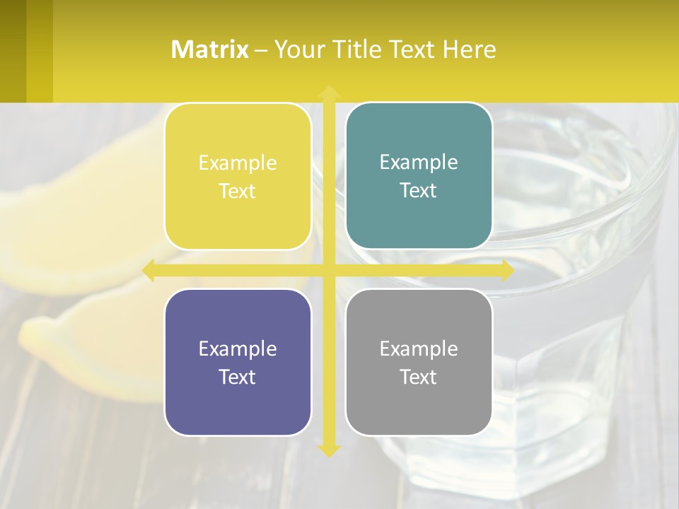A Glass Of Water With Lemons On A Wooden Table PowerPoint Template