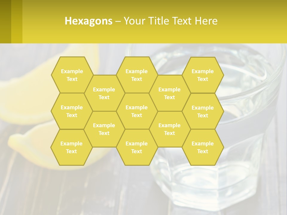 A Glass Of Water With Lemons On A Wooden Table PowerPoint Template