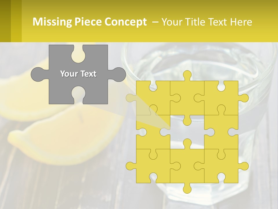 A Glass Of Water With Lemons On A Wooden Table PowerPoint Template