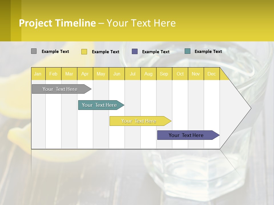 A Glass Of Water With Lemons On A Wooden Table PowerPoint Template