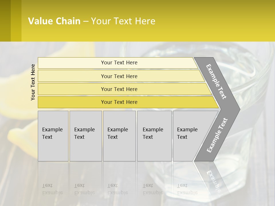 A Glass Of Water With Lemons On A Wooden Table PowerPoint Template