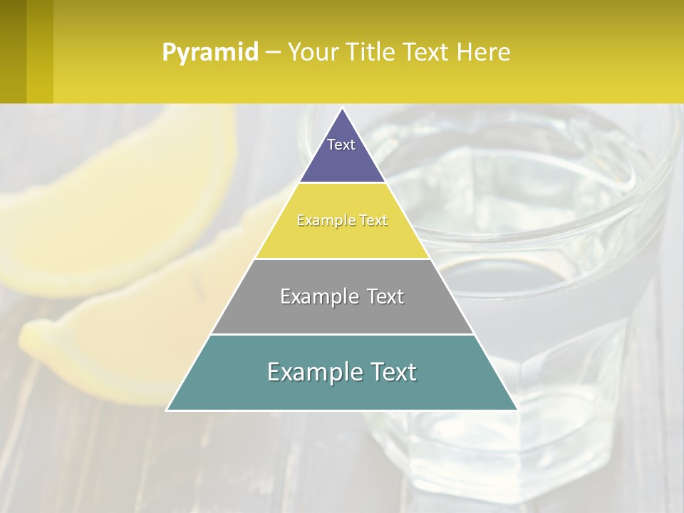 A Glass Of Water With Lemons On A Wooden Table PowerPoint Template