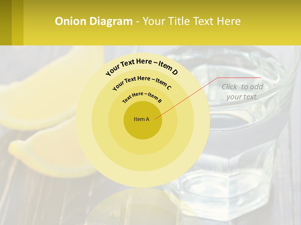 A Glass Of Water With Lemons On A Wooden Table PowerPoint Template