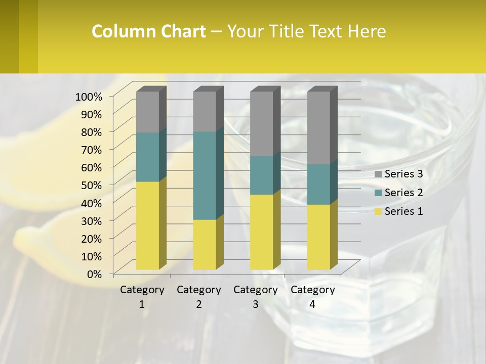 A Glass Of Water With Lemons On A Wooden Table PowerPoint Template