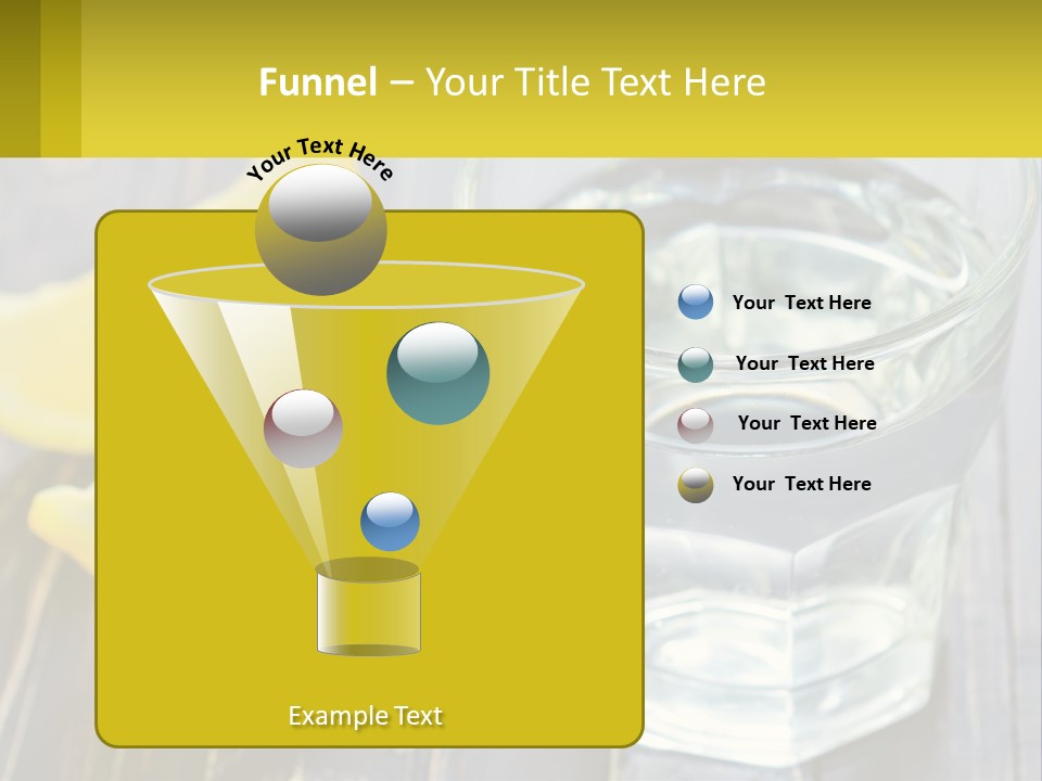 A Glass Of Water With Lemons On A Wooden Table PowerPoint Template