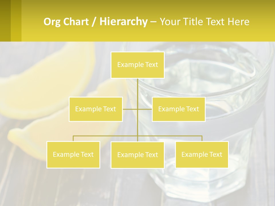 A Glass Of Water With Lemons On A Wooden Table PowerPoint Template