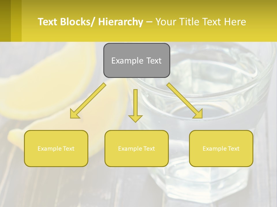 A Glass Of Water With Lemons On A Wooden Table PowerPoint Template
