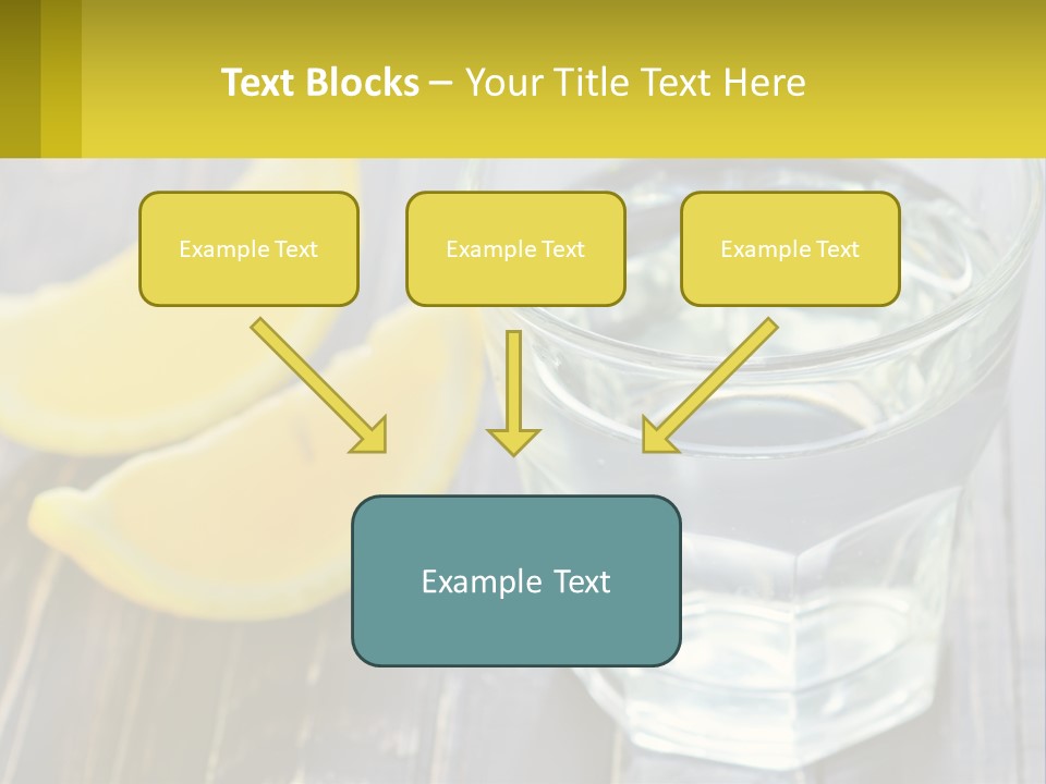 A Glass Of Water With Lemons On A Wooden Table PowerPoint Template
