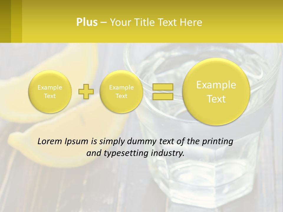 A Glass Of Water With Lemons On A Wooden Table PowerPoint Template