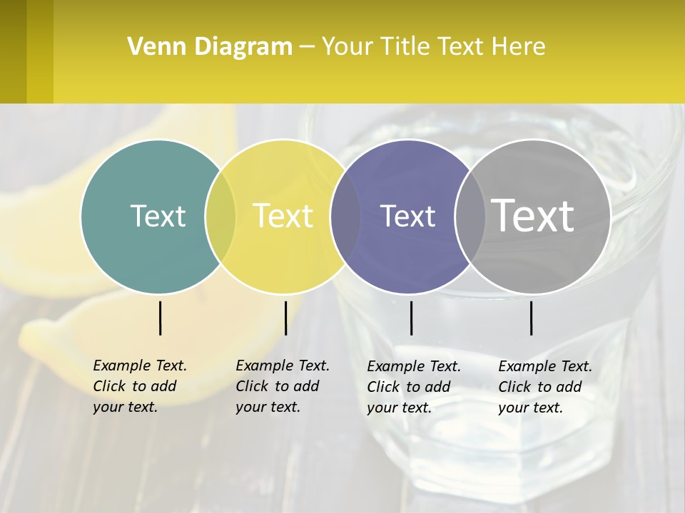 A Glass Of Water With Lemons On A Wooden Table PowerPoint Template