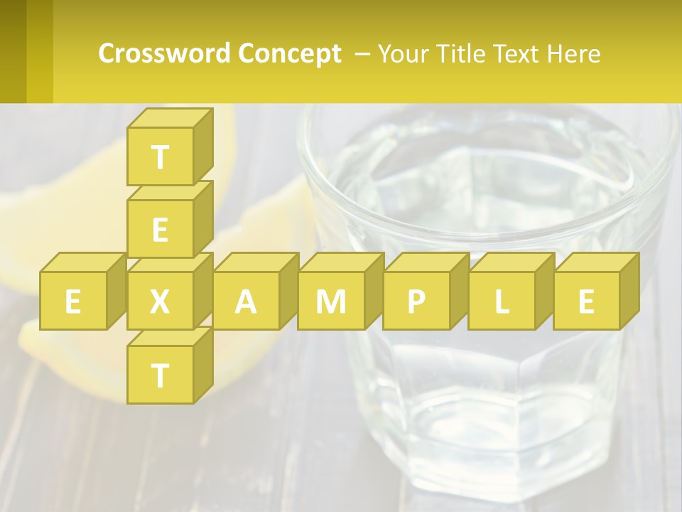 A Glass Of Water With Lemons On A Wooden Table PowerPoint Template
