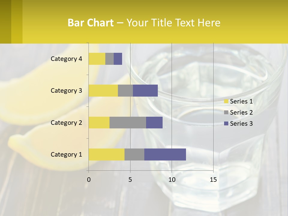 A Glass Of Water With Lemons On A Wooden Table PowerPoint Template