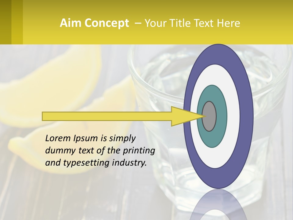 A Glass Of Water With Lemons On A Wooden Table PowerPoint Template