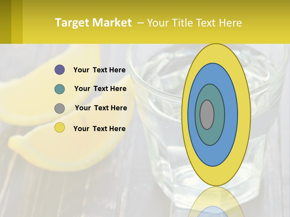 A Glass Of Water With Lemons On A Wooden Table PowerPoint Template