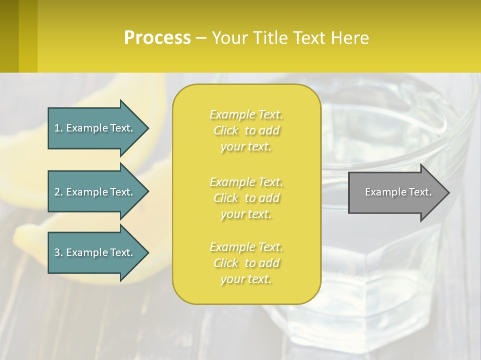 A Glass Of Water With Lemons On A Wooden Table PowerPoint Template
