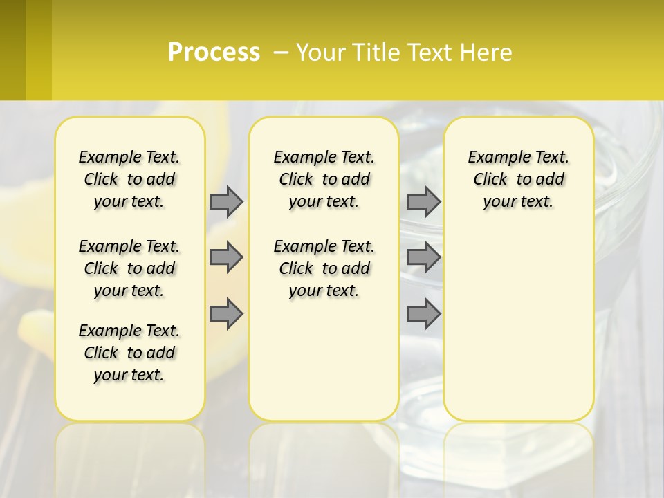 A Glass Of Water With Lemons On A Wooden Table PowerPoint Template