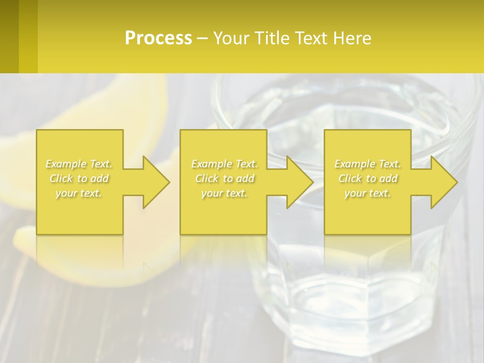 A Glass Of Water With Lemons On A Wooden Table PowerPoint Template