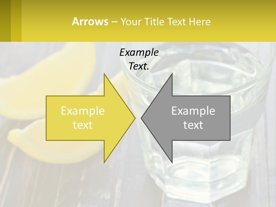 A Glass Of Water With Lemons On A Wooden Table PowerPoint Template