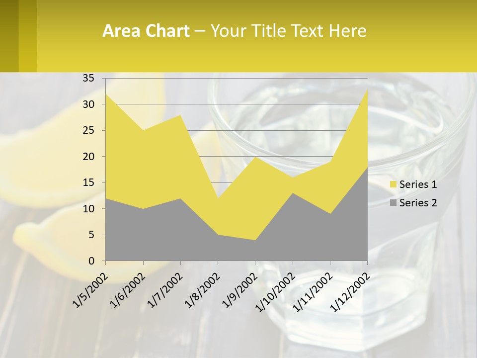 A Glass Of Water With Lemons On A Wooden Table PowerPoint Template