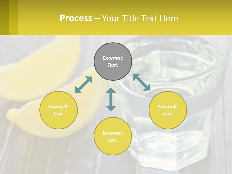 A Glass Of Water With Lemons On A Wooden Table PowerPoint Template