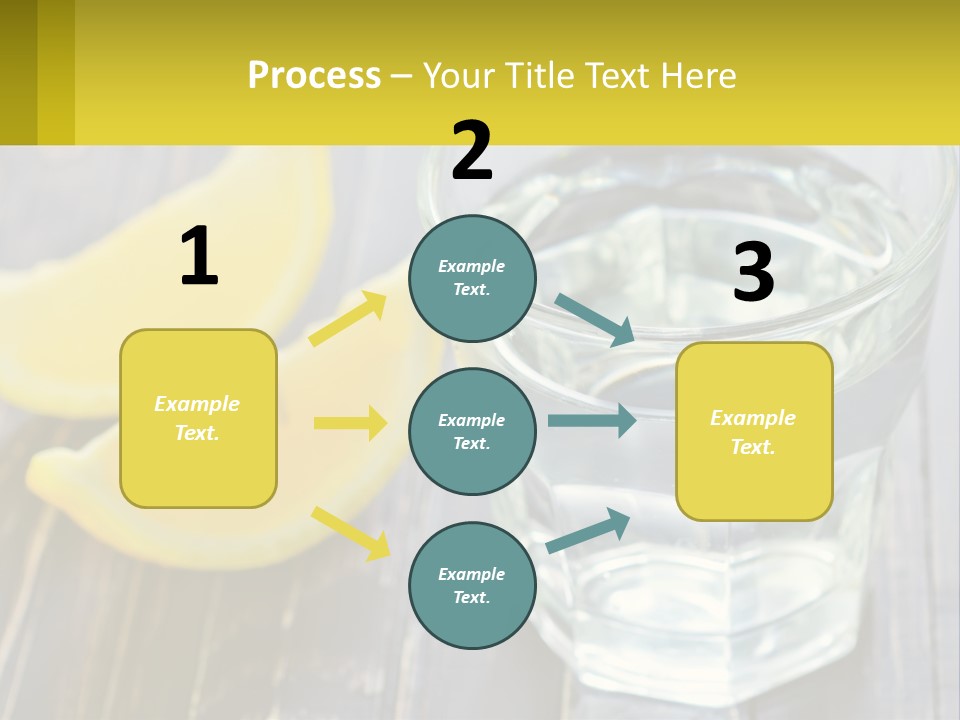 A Glass Of Water With Lemons On A Wooden Table PowerPoint Template