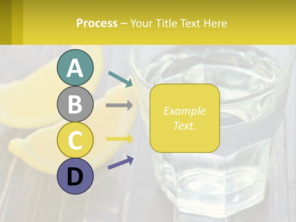 A Glass Of Water With Lemons On A Wooden Table PowerPoint Template