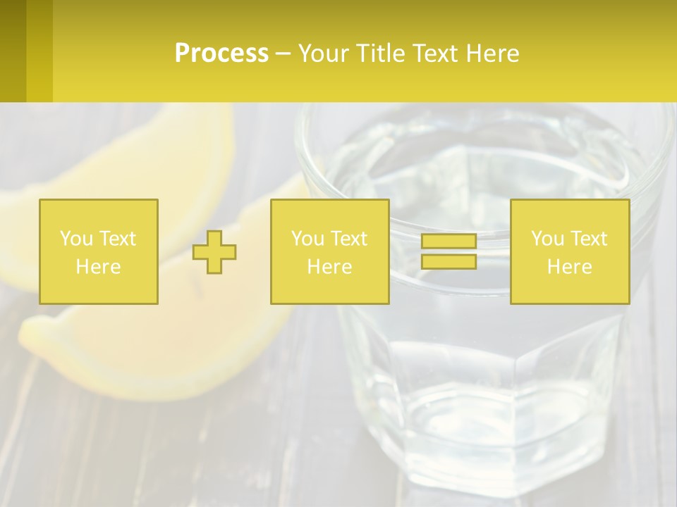 A Glass Of Water With Lemons On A Wooden Table PowerPoint Template