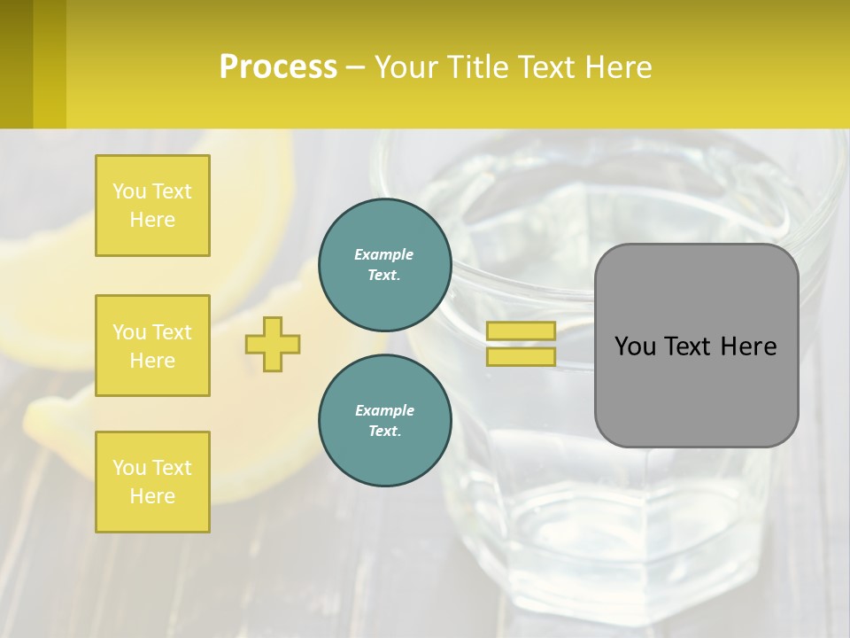 A Glass Of Water With Lemons On A Wooden Table PowerPoint Template