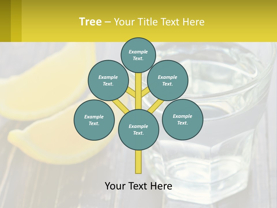 A Glass Of Water With Lemons On A Wooden Table PowerPoint Template