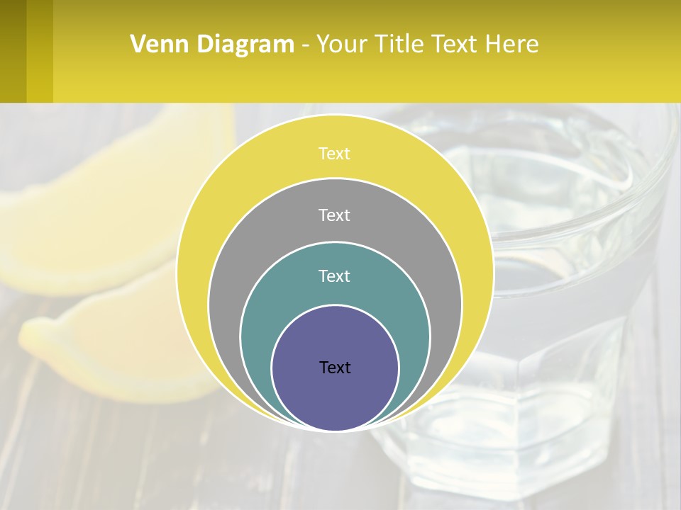 A Glass Of Water With Lemons On A Wooden Table PowerPoint Template