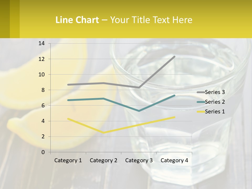 A Glass Of Water With Lemons On A Wooden Table PowerPoint Template