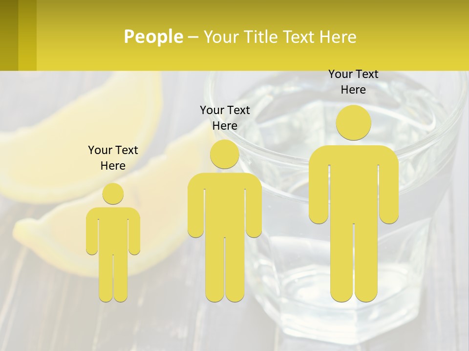 A Glass Of Water With Lemons On A Wooden Table PowerPoint Template