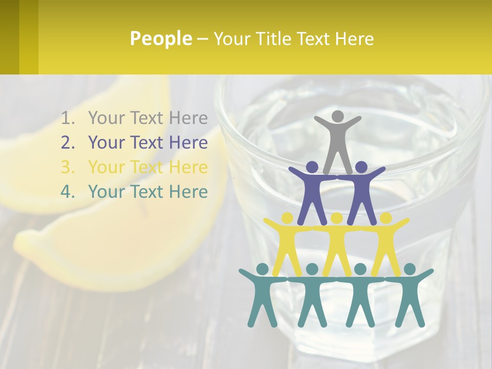A Glass Of Water With Lemons On A Wooden Table PowerPoint Template
