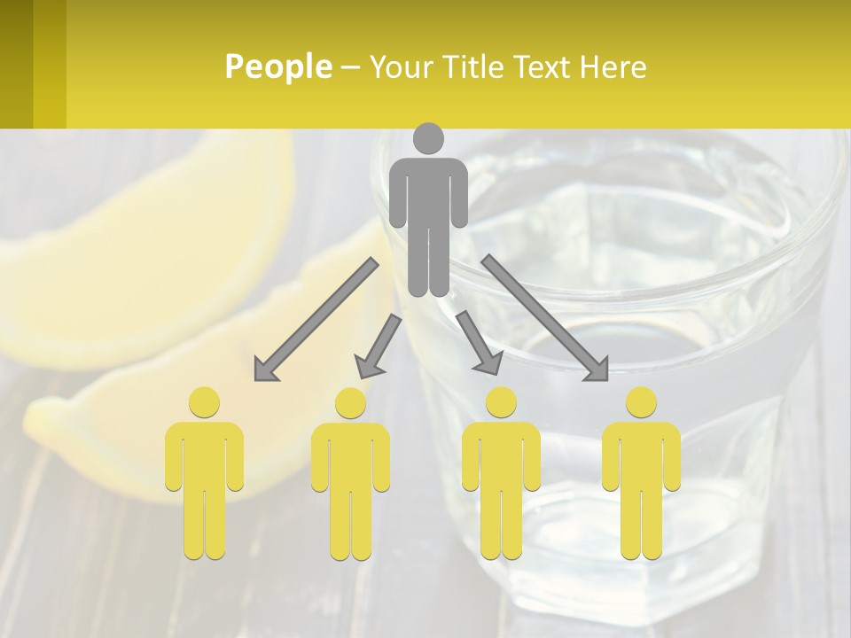 A Glass Of Water With Lemons On A Wooden Table PowerPoint Template