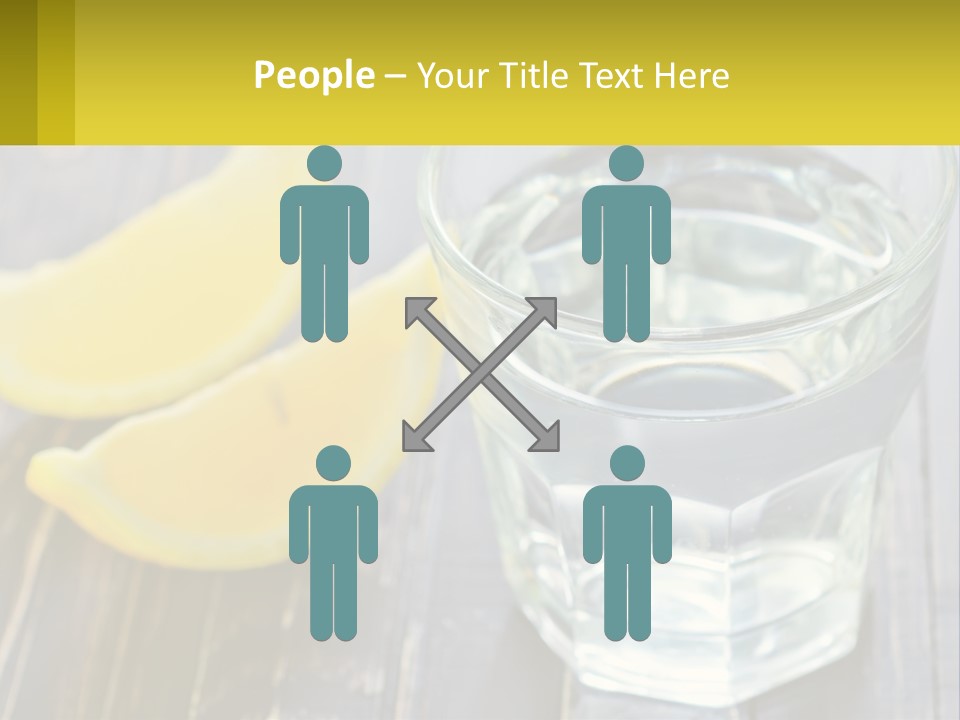 A Glass Of Water With Lemons On A Wooden Table PowerPoint Template