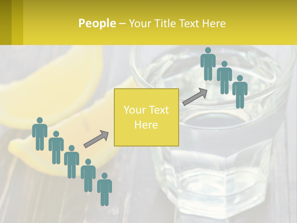 A Glass Of Water With Lemons On A Wooden Table PowerPoint Template