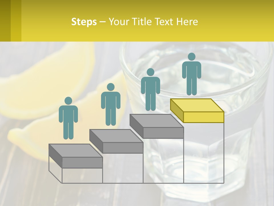 A Glass Of Water With Lemons On A Wooden Table PowerPoint Template