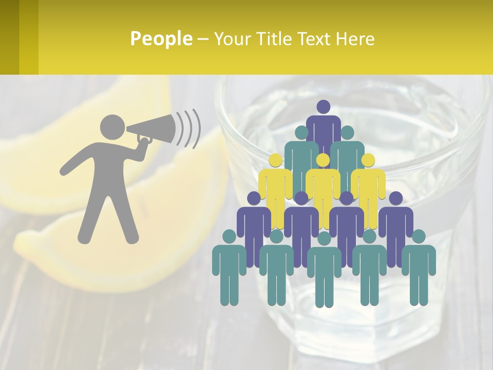 A Glass Of Water With Lemons On A Wooden Table PowerPoint Template