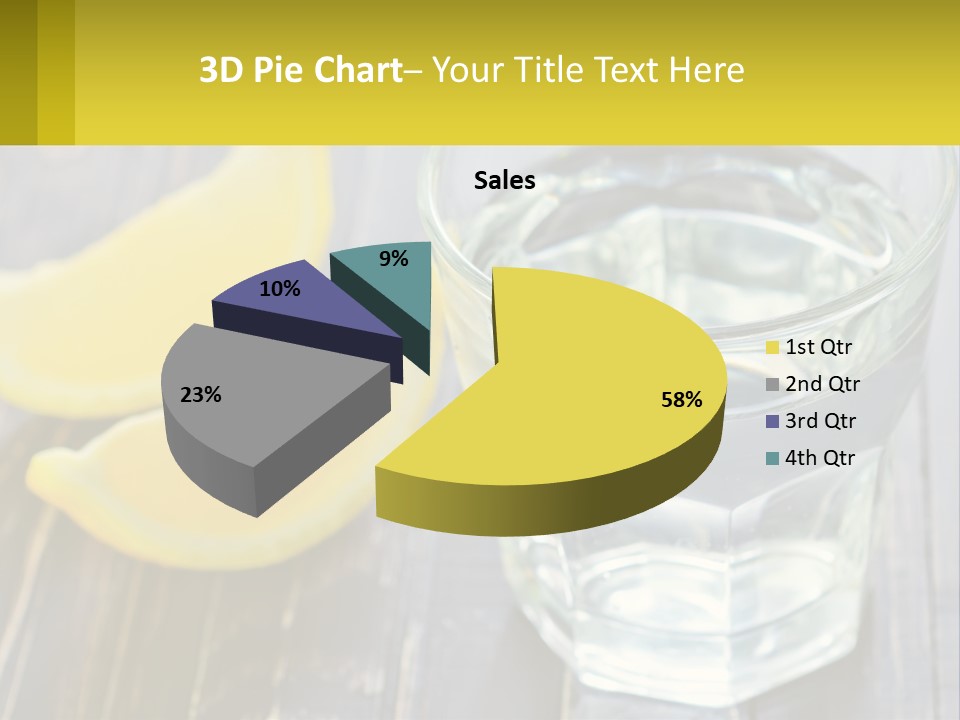 A Glass Of Water With Lemons On A Wooden Table PowerPoint Template