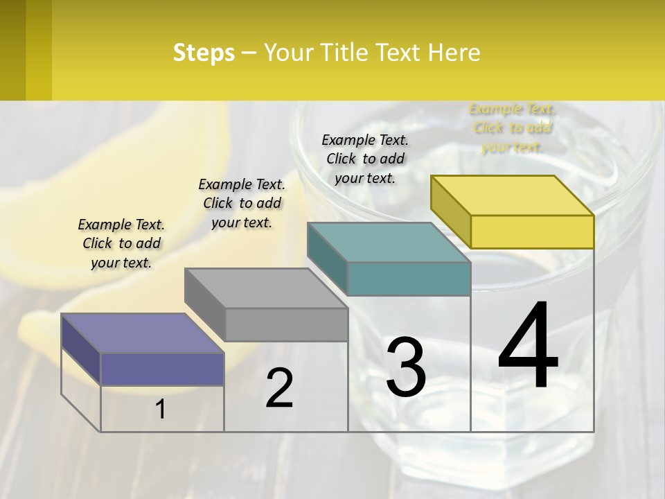A Glass Of Water With Lemons On A Wooden Table PowerPoint Template