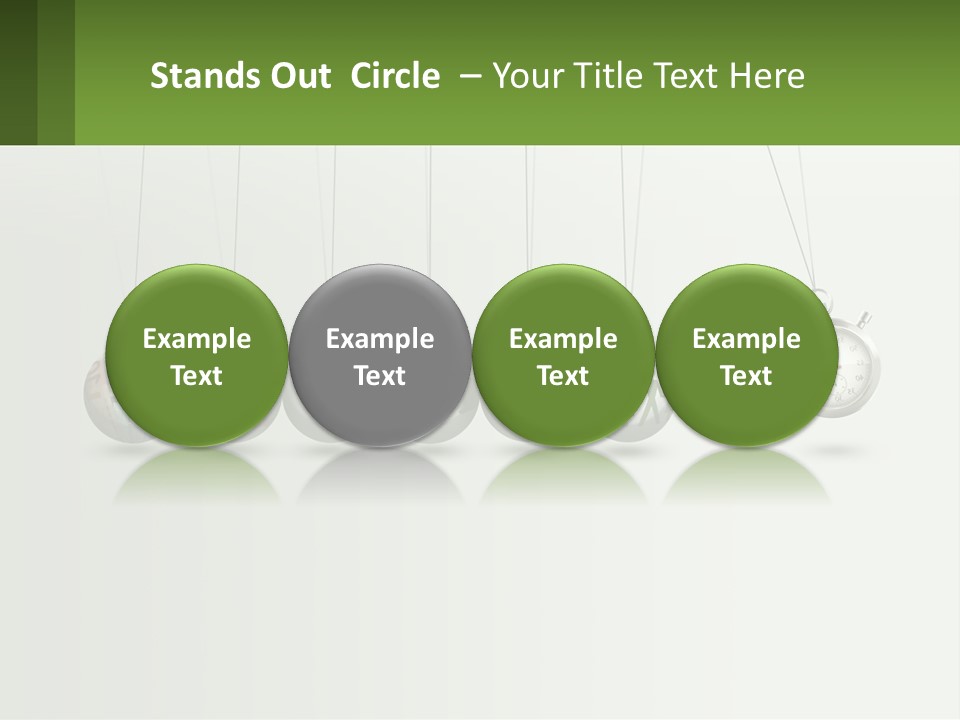 A Group Of Balls Hanging From Strings With A Clock In The Middle PowerPoint Template