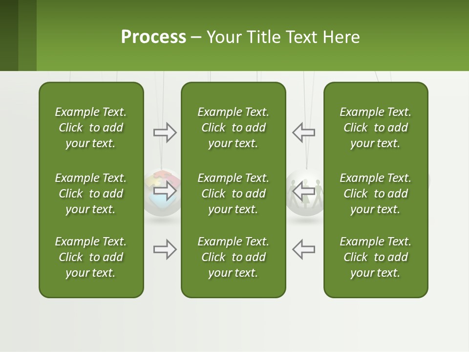 A Group Of Balls Hanging From Strings With A Clock In The Middle PowerPoint Template