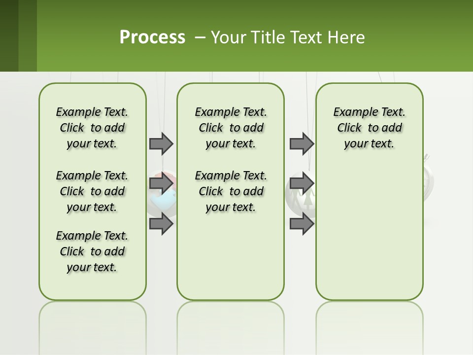 A Group Of Balls Hanging From Strings With A Clock In The Middle PowerPoint Template