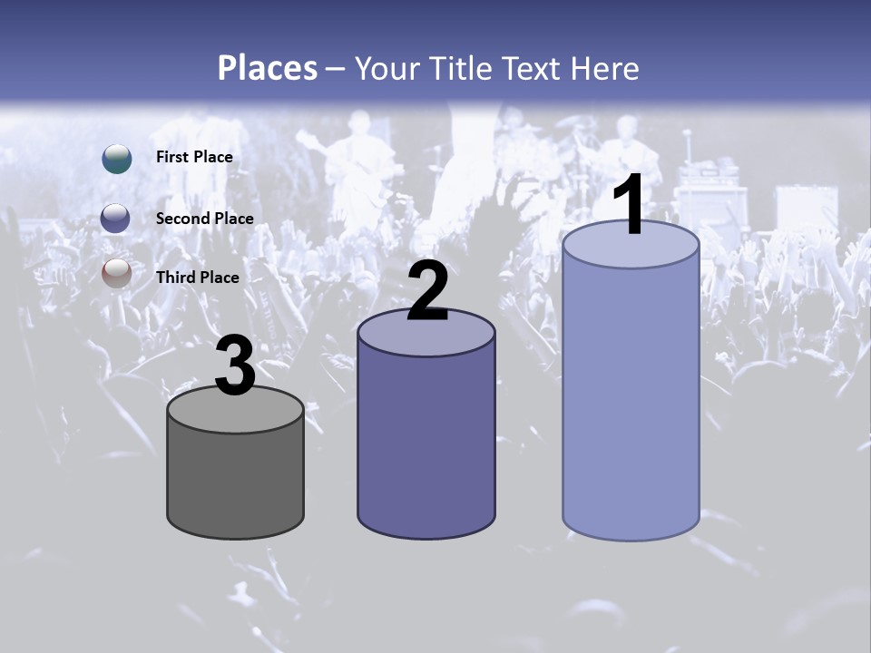A Crowd Of People At A Concert With Their Hands In The Air PowerPoint Template