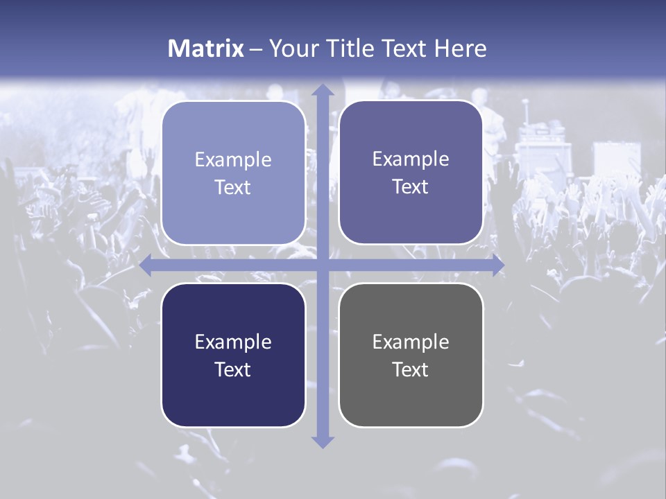 A Crowd Of People At A Concert With Their Hands In The Air PowerPoint Template