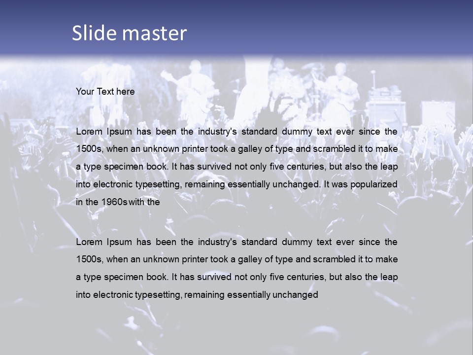 A Crowd Of People At A Concert With Their Hands In The Air PowerPoint Template