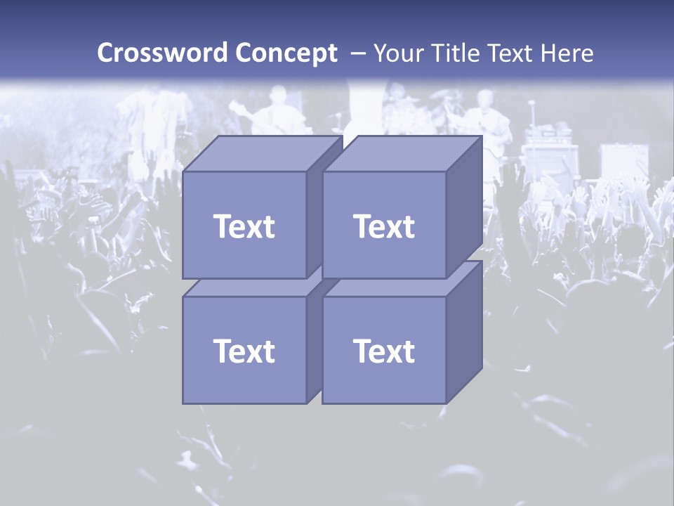 A Crowd Of People At A Concert With Their Hands In The Air PowerPoint Template