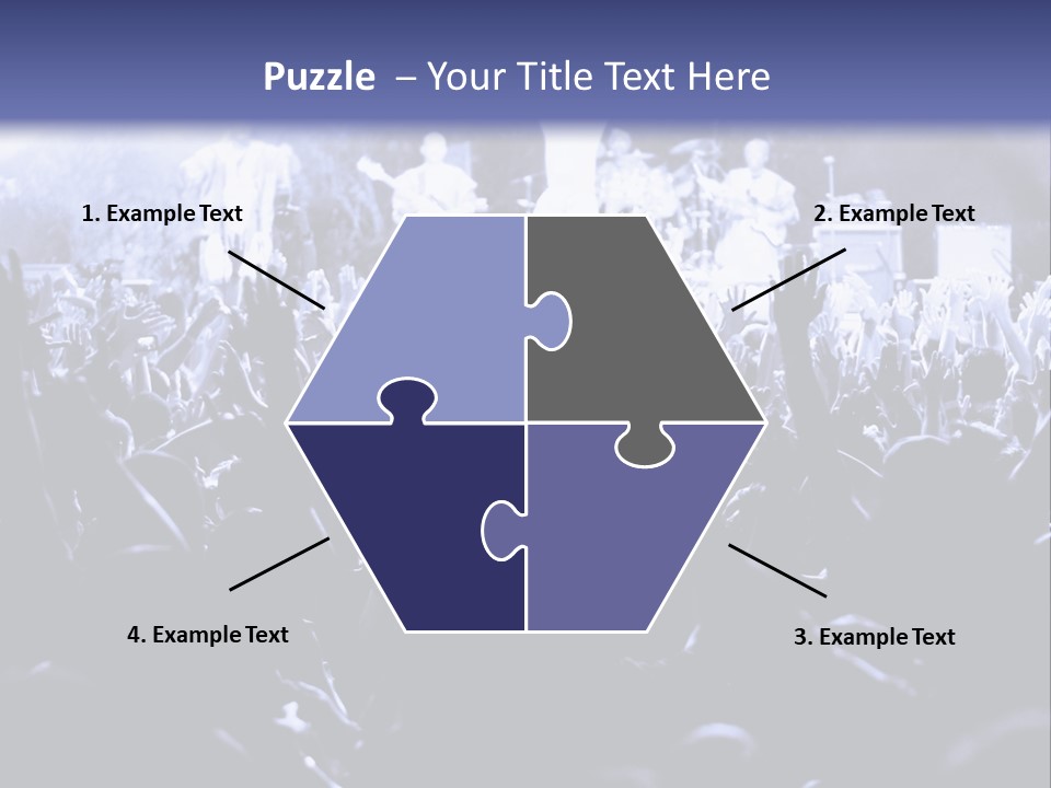 A Crowd Of People At A Concert With Their Hands In The Air PowerPoint Template