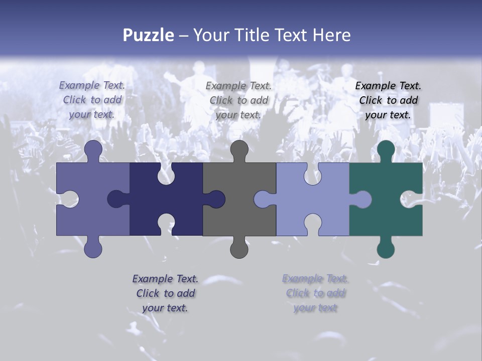 A Crowd Of People At A Concert With Their Hands In The Air PowerPoint Template